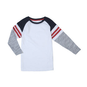 Boys Long Sleeve Longline Raglan Tee